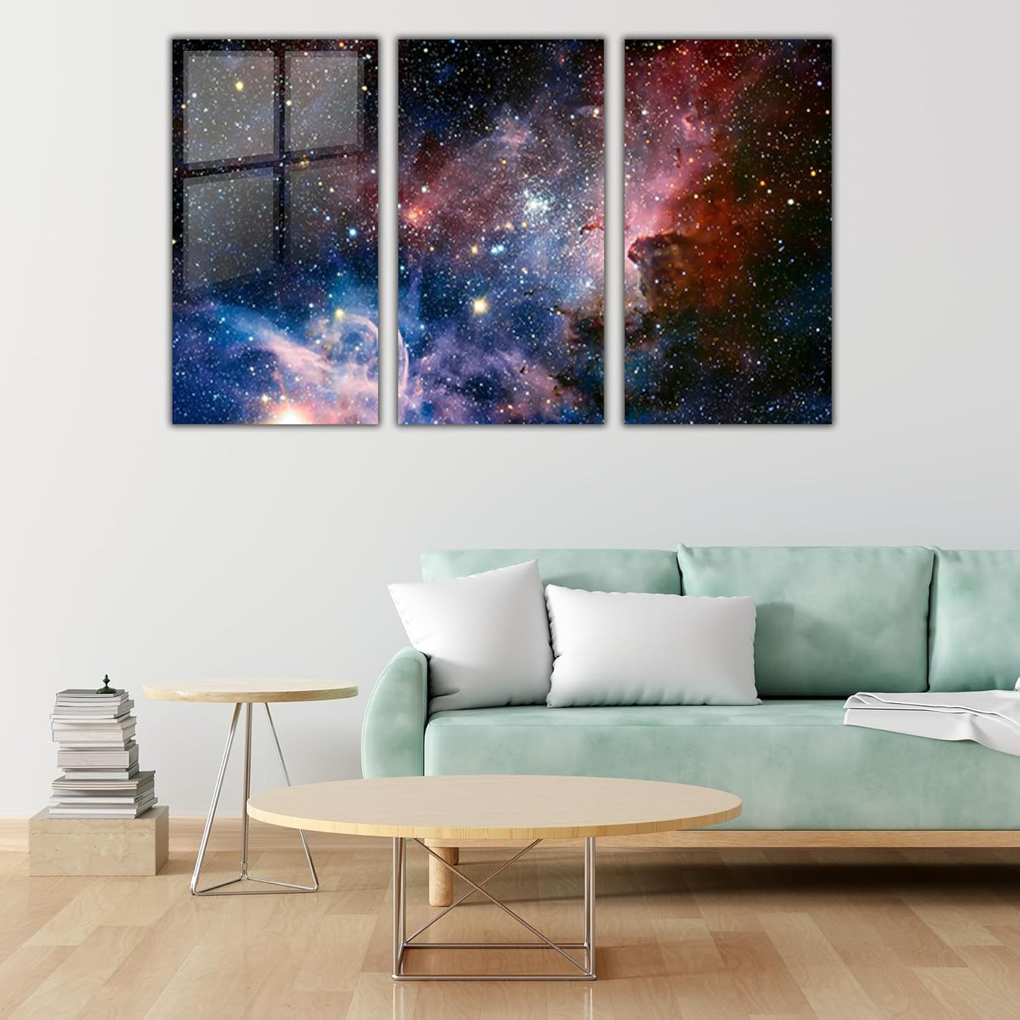 SpiritualHands Stunning Nebula Tempered Glass Wall Art Painting for Living Room, Tempered Glass Modern Prints Decor, Large Vivid Color Panel for Bedroom, Kitchen, or Office
