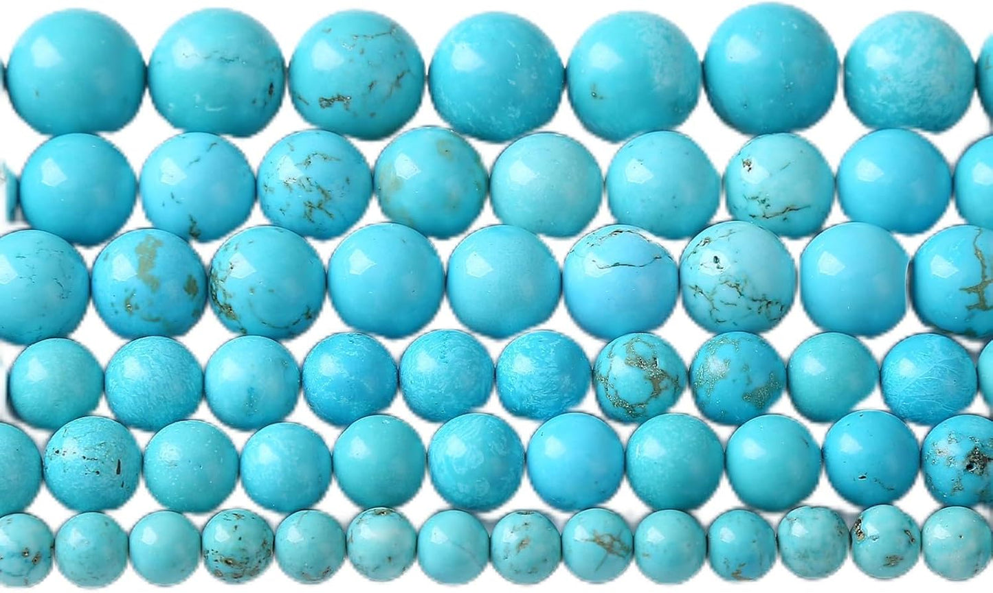10mm 36pcs A+ Natural Blue Turquoise Beads Round Spacer Loose Stone Beads for Jewelry Making DIY Bracelet Necklace Accessories