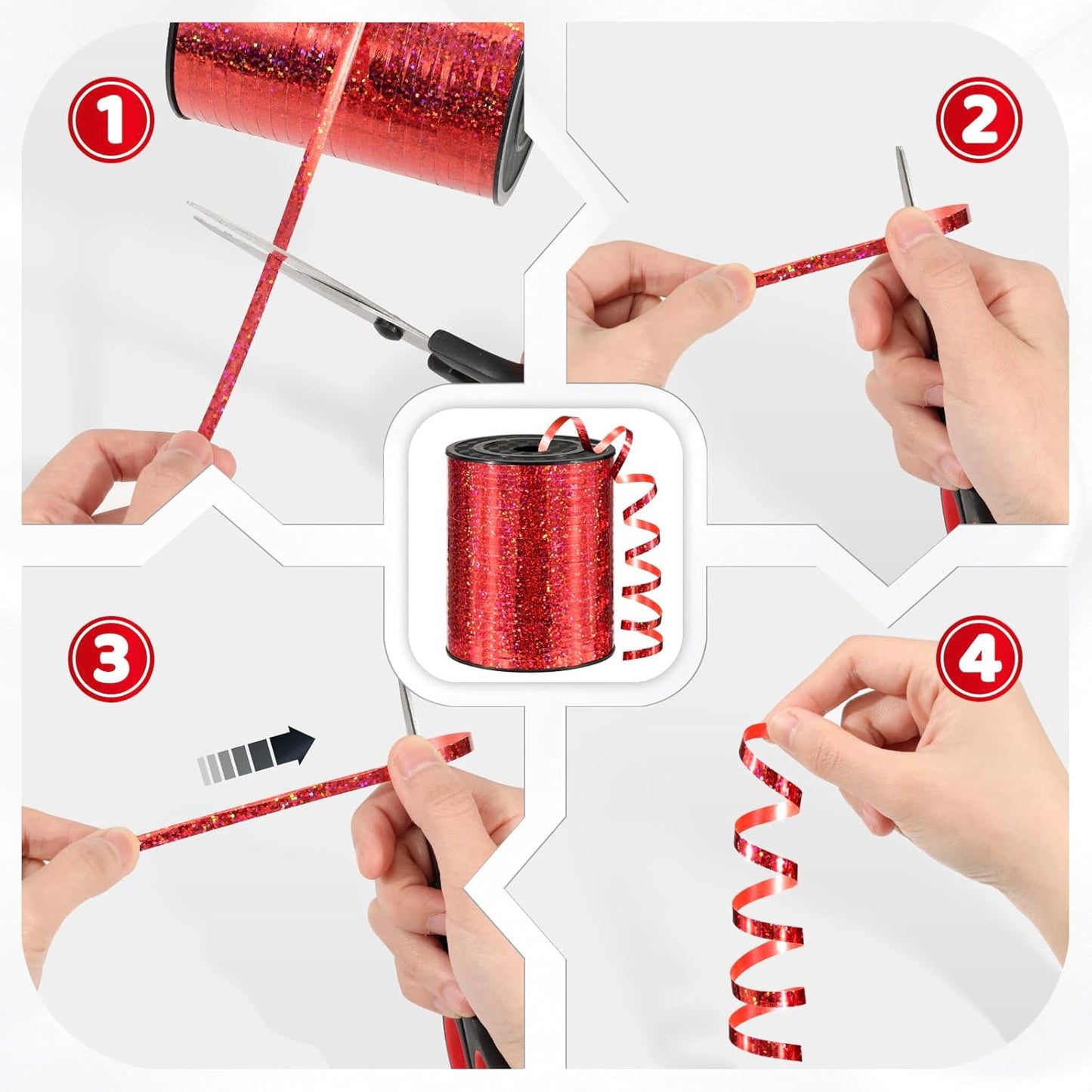 600 Yards Red Shiny Curling Ribbon 1/5 Inch Thin Balloon String, Red Plastic Ribbon for Gift Wrapping, Christmas, Baby Shower, Easter, Valentine's Day, Wedding