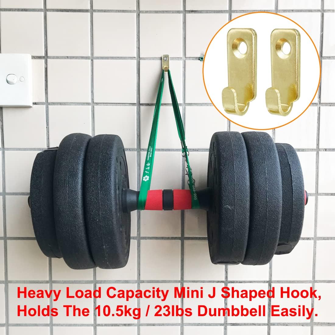 10pcs Heavy Duty J-Shaped Hangers 304 Stainless Steel Wall Mounted Mini J Hook for Mirror Picture Frames Hanging Wire/D Rings/Keyhole Hangers (Gold)