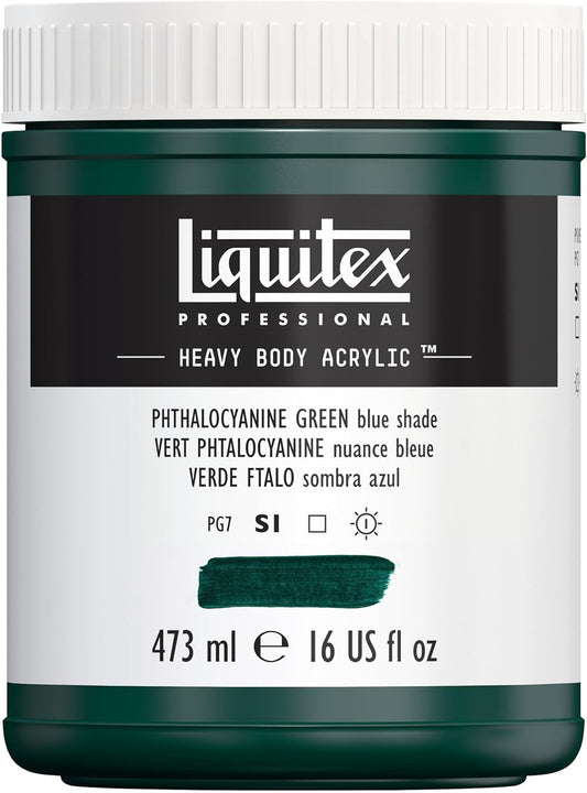 Liquitex Professional Heavy Body Acrylic Paint, 16-oz (473ml) Pot, Phthalocyanine Green (Blue Shade)