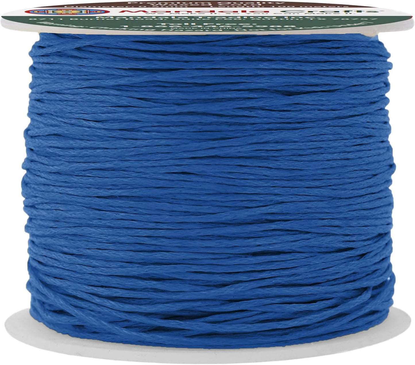 Mandala Crafts 0.5mm 109 Yards Sapphire Blue Cotton Waxed Cord for Jewelry Making Bracelet Cord Waxed String - Beading String Thread Jewelry Cords for Necklaces String