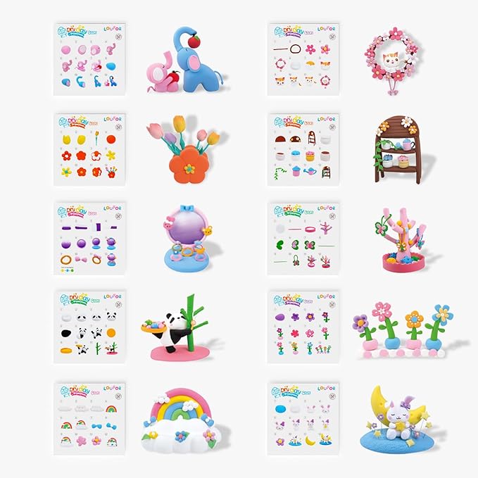 Air Dry Clay for Kids - Modeling Clay Kits, Ultra Light & Soft, Safe & Non-Toxic, 10 Boxes DIY Model Magic Clay 60 Colors with Sculpting Tools und Tutorials, Creative Art Crafts Toys Gifts Boys Girls