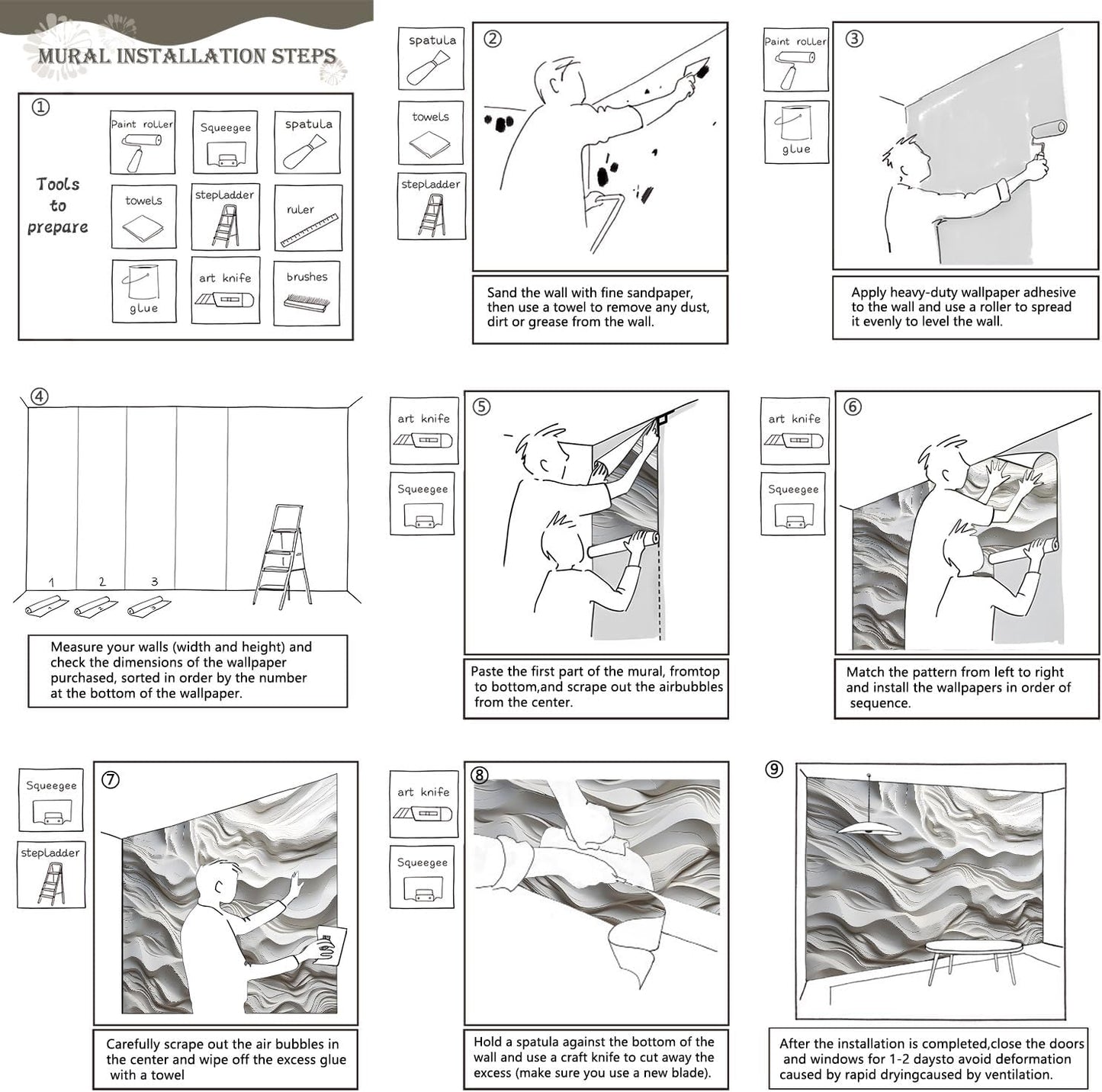 AFZEVEB-3D Stereo Relief Lines Living Room Background Wallpaper Mural 159"x107"(Not Peel and Stick)