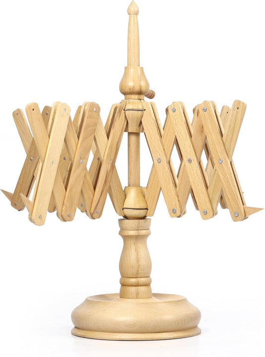 Wooden Yarn Winder with Swift – Manual Yarn Ball Winding Tool for Knitting and Crocheting – Combo Kit (ONLY Swift Beechwood)