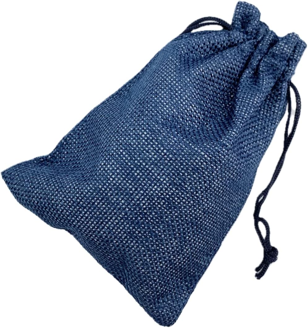 Palmhomee Pack of 25 Burlap Gift Bags with Drawstring Linen Jewelry Pouches Wedding Hessian Jute Bags for Birthday Jewelry and Treat Pouches Party Wedding Favors Gift(4x5.6 Inch, Navy Blue)