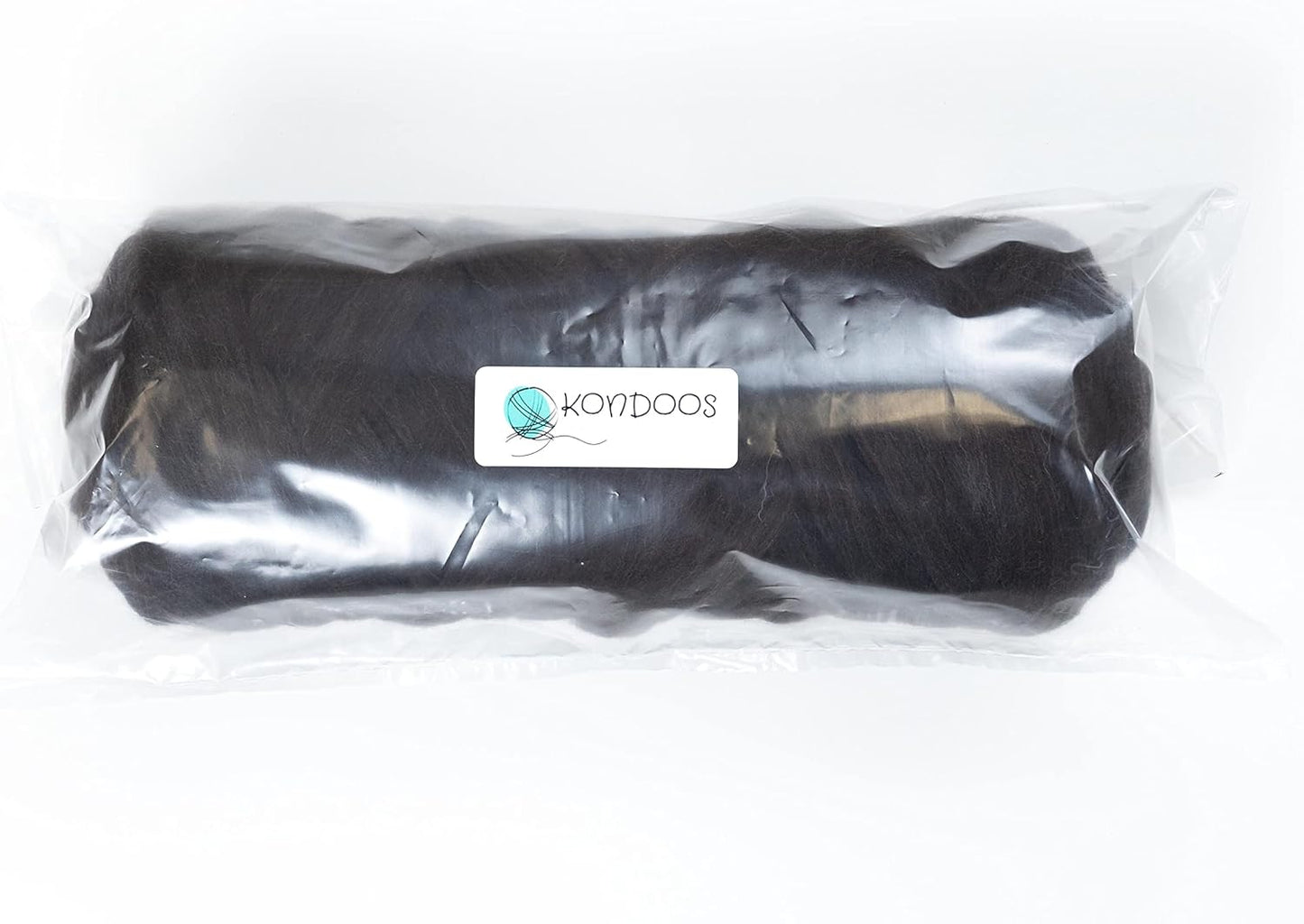 Natural Wool Bulk roving Yarn, 2 lb. Best Wool Spinning,Giant arm Knitting, Felting, Chunky Blankets Tapestry thow XXL Plaid un-Dyed. (Dark Brown Chocolate, 2 lb)