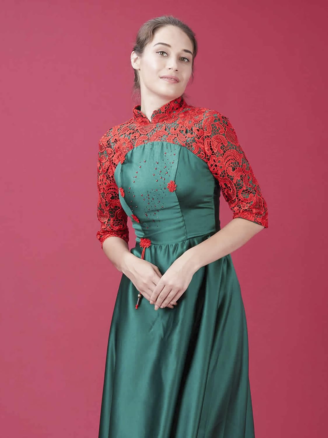 Seamless Photography Background Paper Roll, Red Photo Paper Backdrop for Photography, Video and Streaming (53''x16 'Scarlet)