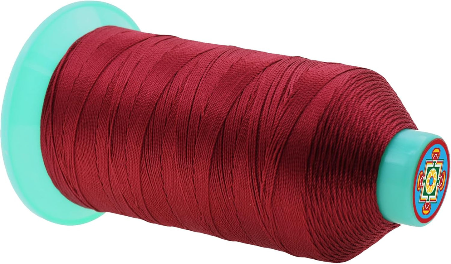 Mandala Crafts Bonded Nylon Thread Maroon Heavy Duty Sewing Threads - 800 YDs Size 207 630D T210 Tex 210 Thread for Leather Jeans Weaving Outdoor Marine Upholstery Threads