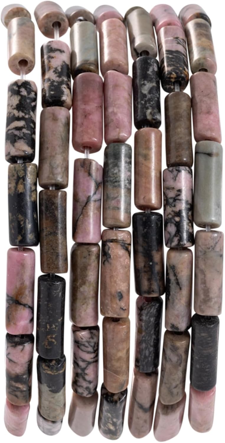 Natural Rhodochrosite Cylinder Tube Beads 4x13mm 38cm/str Loose Semi Gemstone Stone Beads for Making Bracelets Necklace Earrings