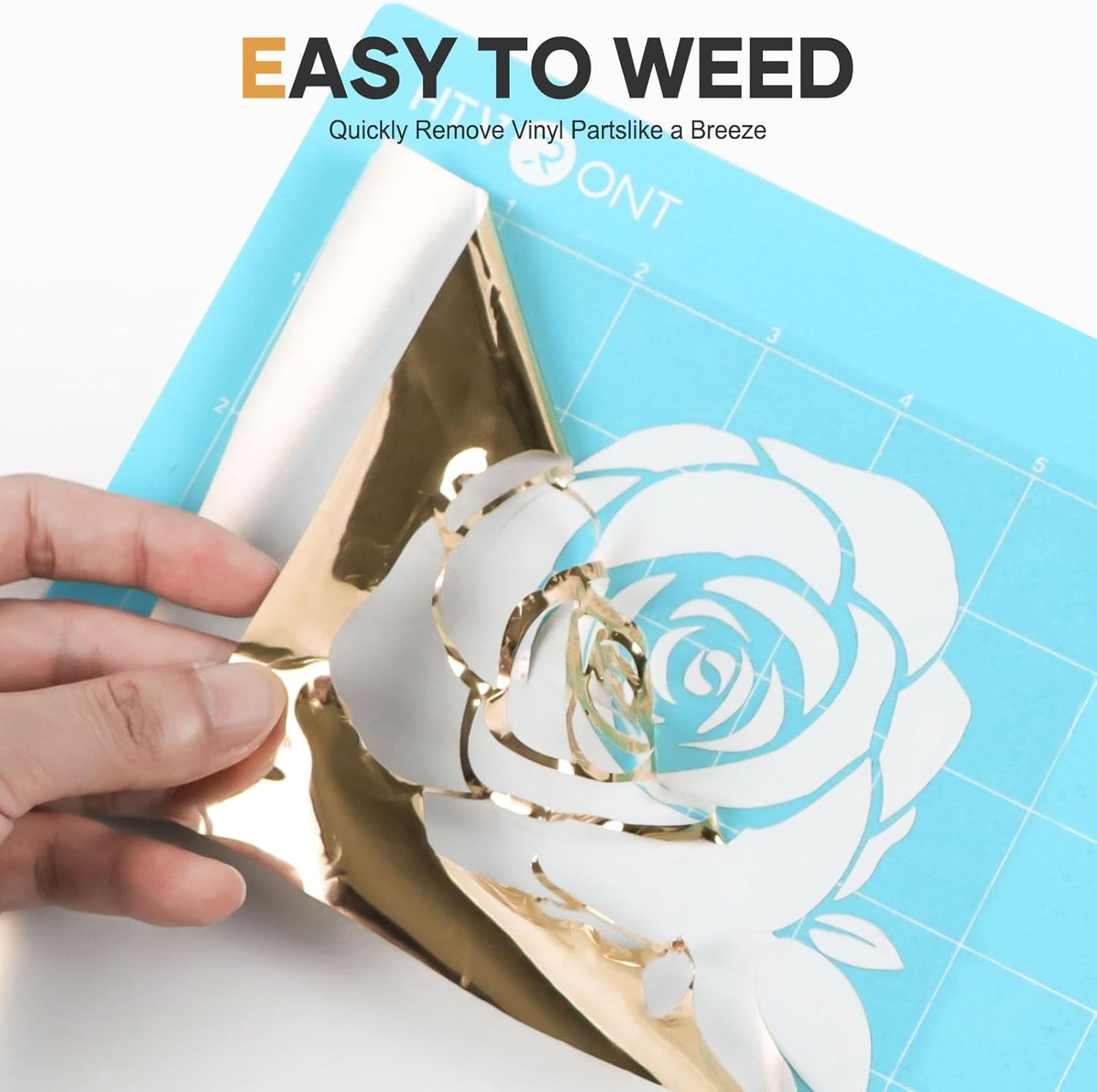 HTVRONT Metallic Gold HTV Vinyl Roll - 12" x 8ft Gold Heat Transfer Vinyl for T Shirts, Gold Iron on Vinyl for All Cutting Machine - Easy to Use for Heat Transfer Project (Metallic Gold)