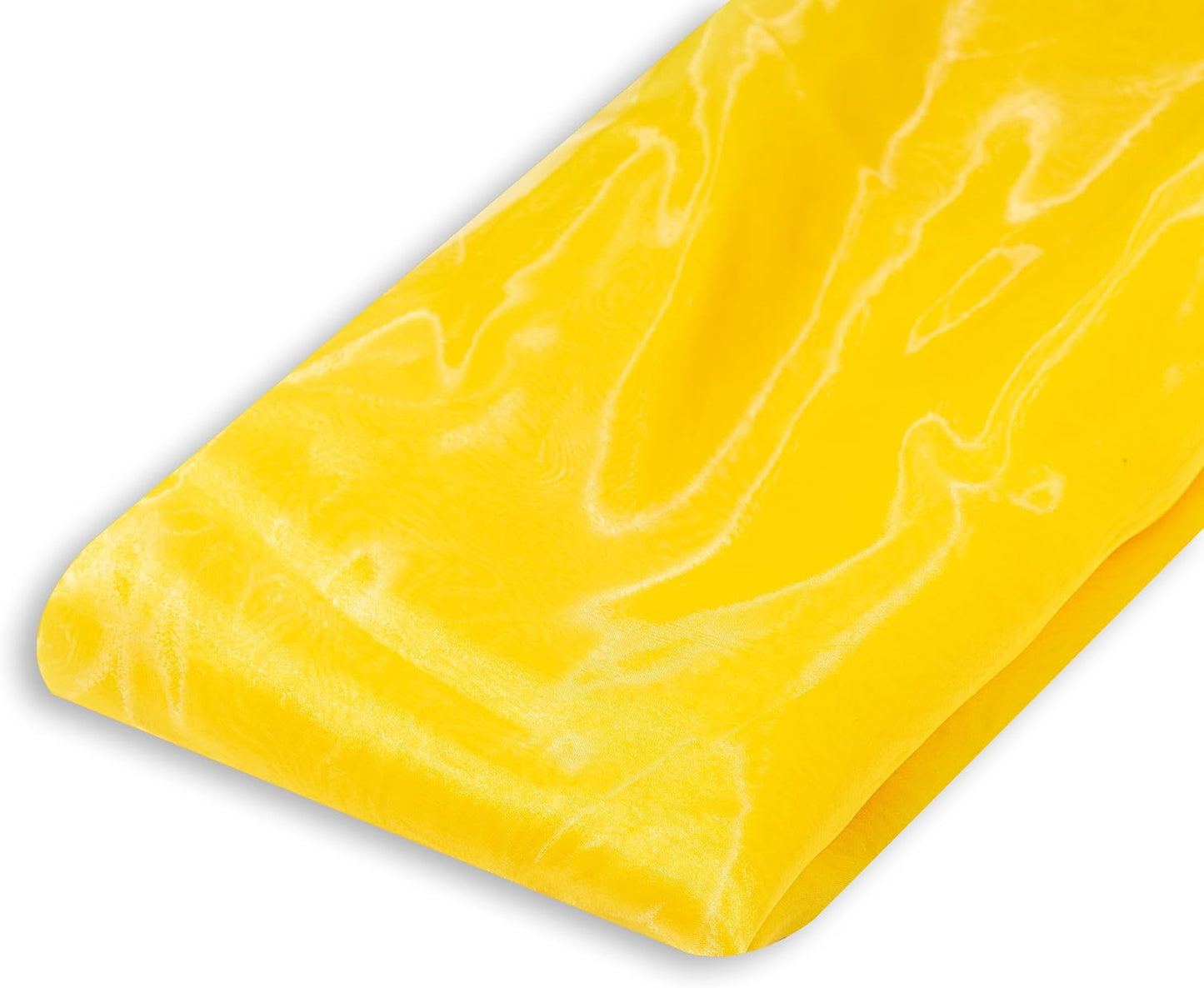FYNITE Fynite Sheer Organza Fabric | 10 Yards Long | 44'' Wide | Bridal Solid Sheer Organza Bolt for Wedding Dress Fashion Craft Decorations Silky Shiny Sheer Organza (Yellow, 10 Yard)