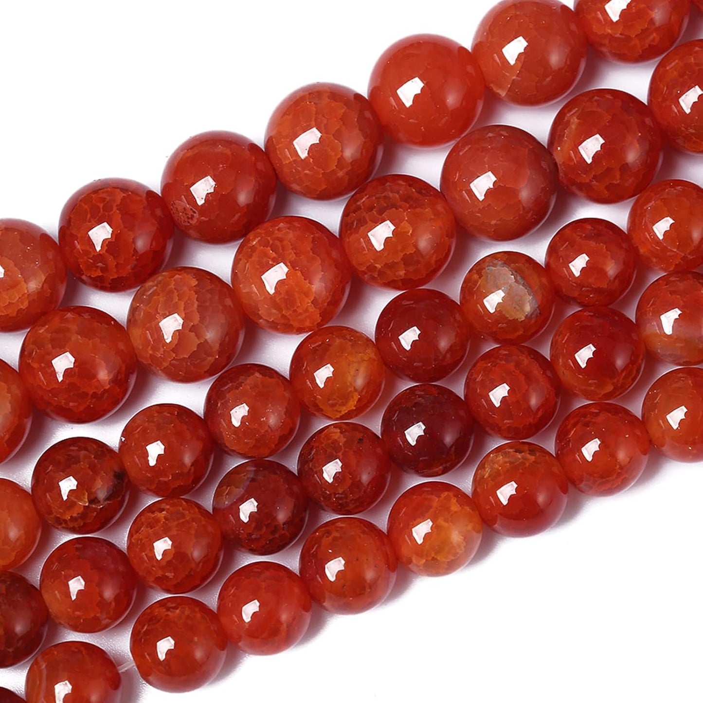 6mm 60pcs Natural Red Dragon Vein Agate Stone Beads for Jewelry Making Energy Healing Round Beads DIY Bracelet Necklace Accessories 15" (6mm, Red Dragon Vein Agate)