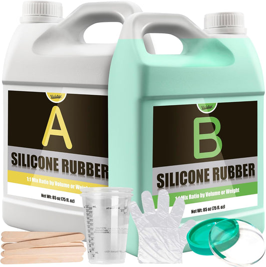 Silicone Molds Making Kit 170oz, Super Elastic 15A Silicone Rubber for DIY Mold Making, Fast Curing Liquid Silicone 1:1 Mixing Molding Kit for Casting Resin Molds/Candle Molds/Soap Mold/Craft, Green