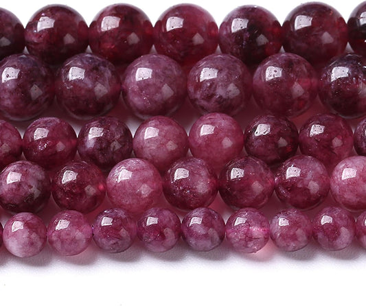 180PCS 4MM Natural Stone Kunzite Purple Jade Beads Round Loose Beads for Jewelry Making Bracelet 2 Strands 32"