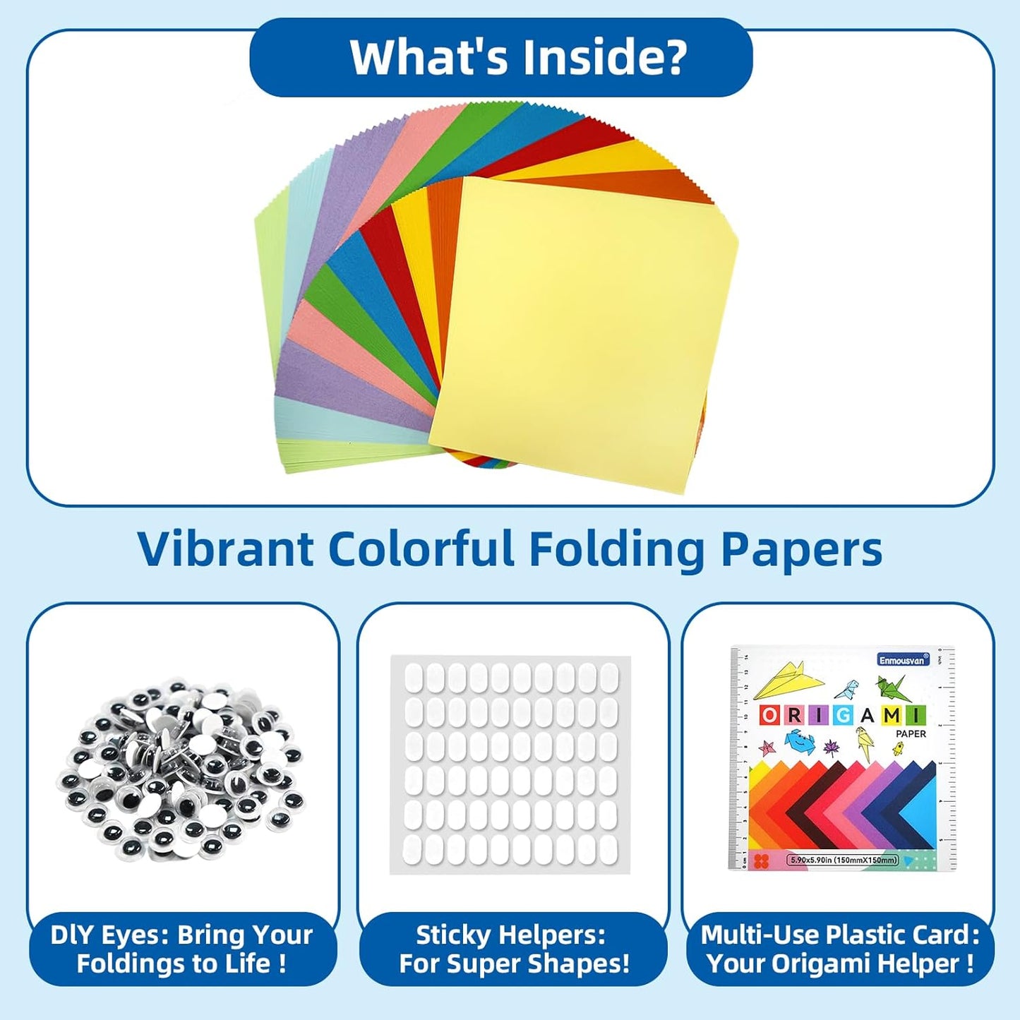 Origami Kit for Kids | 220 Sheets 6x6 Inch Origami Paper in 10 Colors & Child-Friendly Tools | Perfect for Hands-on Creative Art & Craft Projects | Ideal Gift for Ages 5-8 8-12.