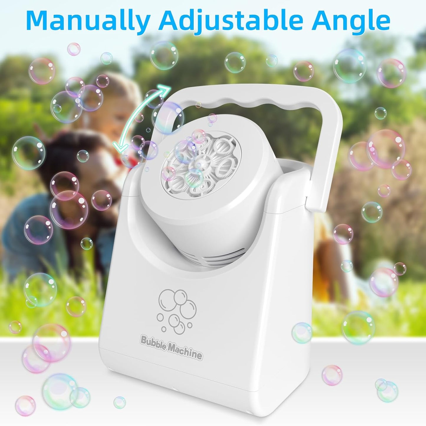 Bubble Machine for Kids Toddlers,Automatic Bubble Blower,Portable Adjustable Angle Bubble Maker,Bubbles Toy for 3 4 5 6 7 Year Old Boy Girl,Outdoor Party Birthday Easter Baskets Stuffers Gifts