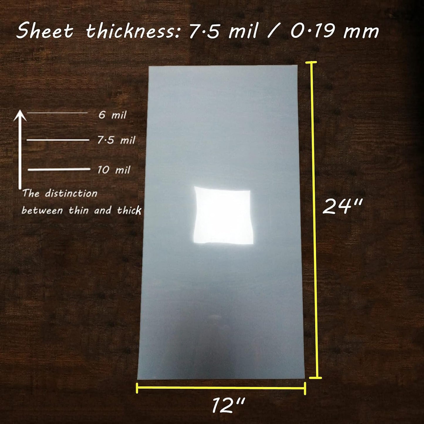 BANLTRE 12 x 24 inch Flat Packaging 10 Sheets 7.5 mil Mylar Sheet Milky Translucent PET Blank Stencil Making Sheet for Cutting, Cut Tool Template Material (Flat Packaging)