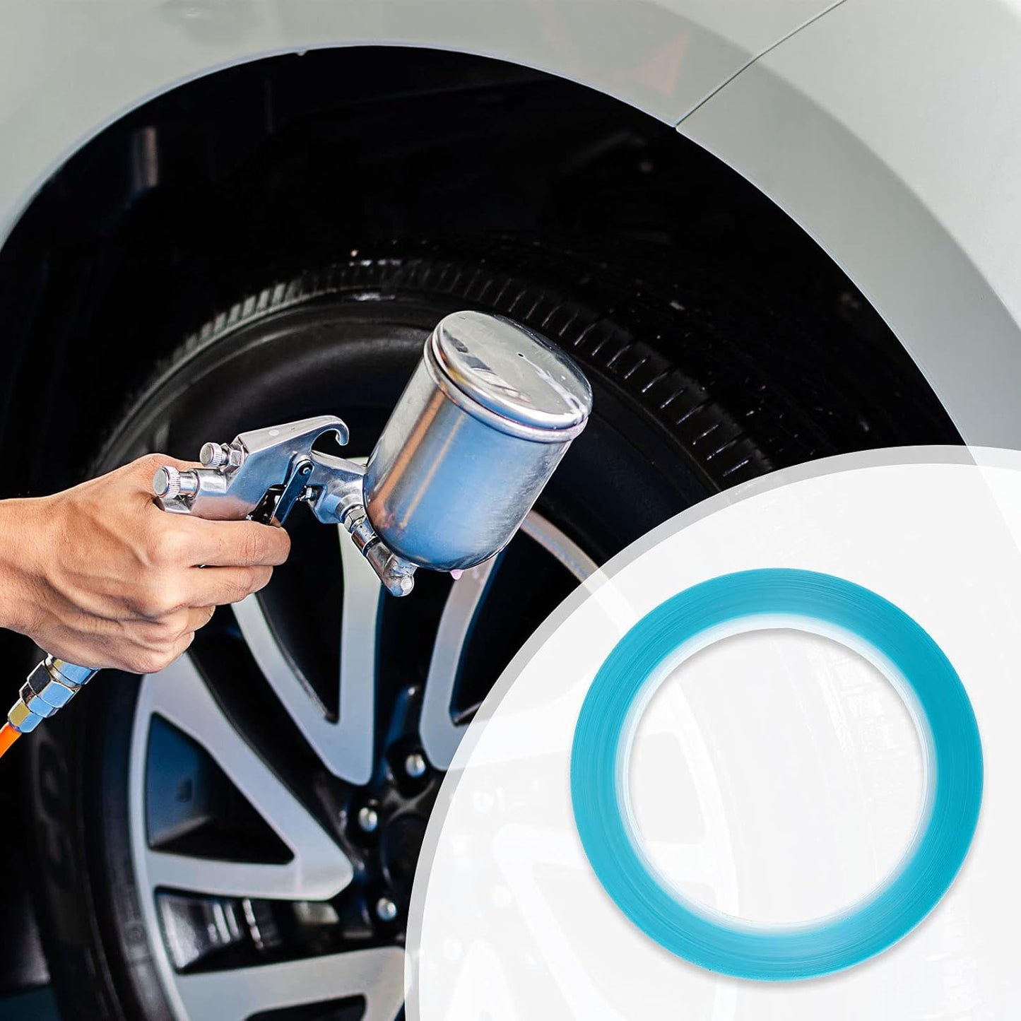 Xuniea 5 Rolls of Vinyl Tape Masking Tape Automotive Car Auto Paint for Curves, High Temperature Vinyl Low Tack (1/4 Inch)