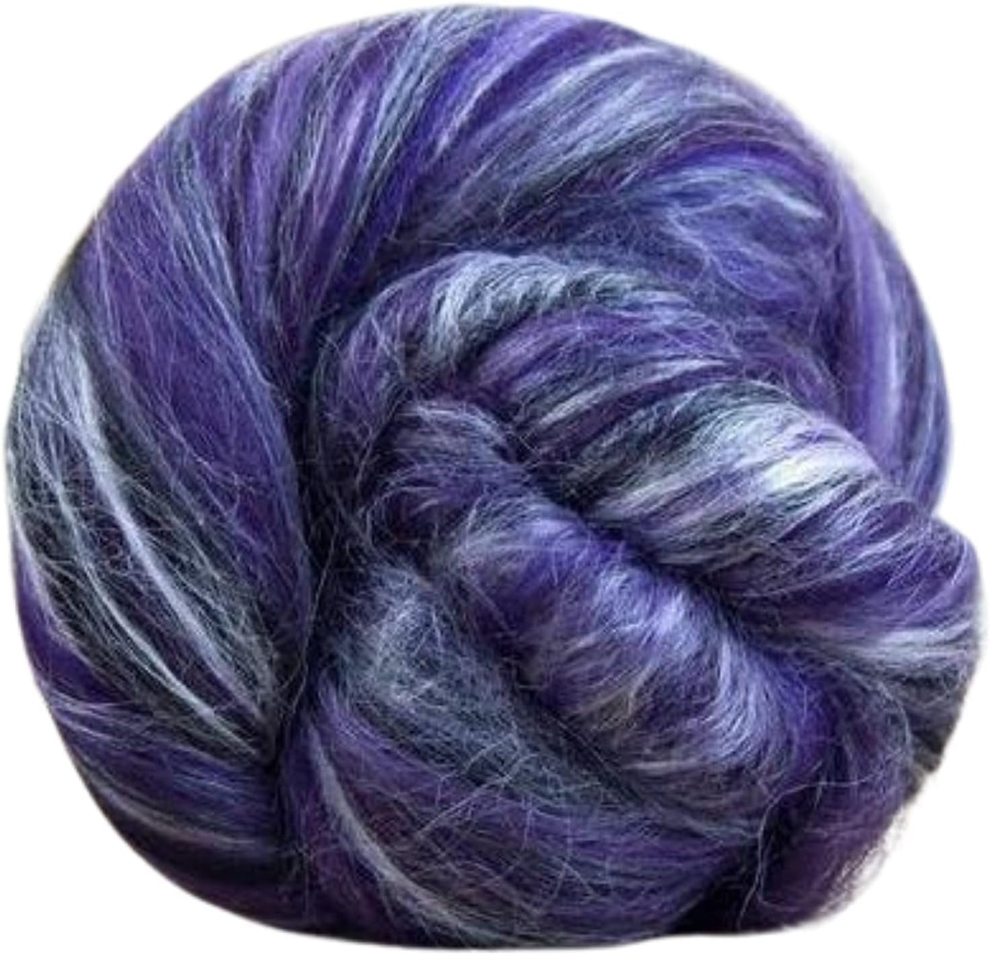 Revolution Fibers – Constellation Range Roving (8 Ounces) | Multicolored Tonal Blend of 70% Dyed Merino and 30% Tussah Silk Combed Top | Soft Fiber for Felting, Spinning, Knitting (Taurus Purple)