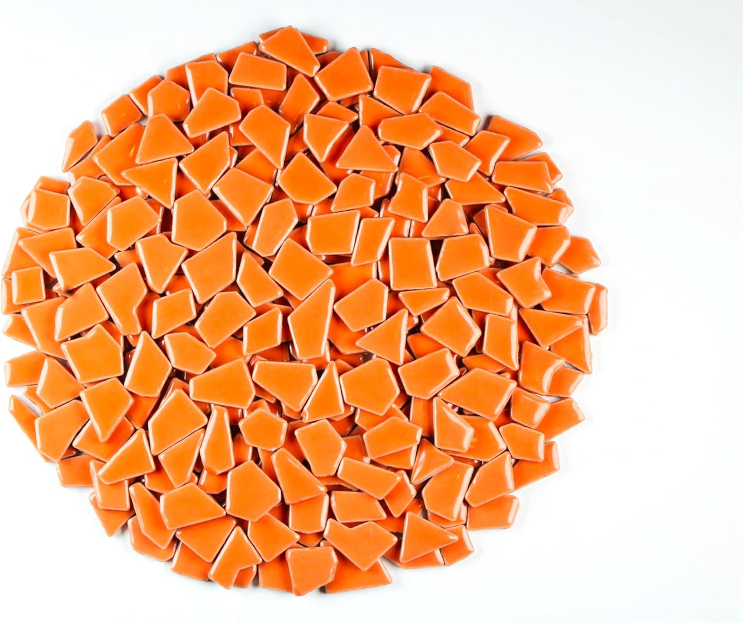 Ceramic Mosaic Tiles for Crafts & Art Projects 200 Grams Vibrant Colors Pieces Fit Together Like a Puzzle Endless Creative Ideas for Mosaic Art DIY Hobbies Small Sizes (Orange)