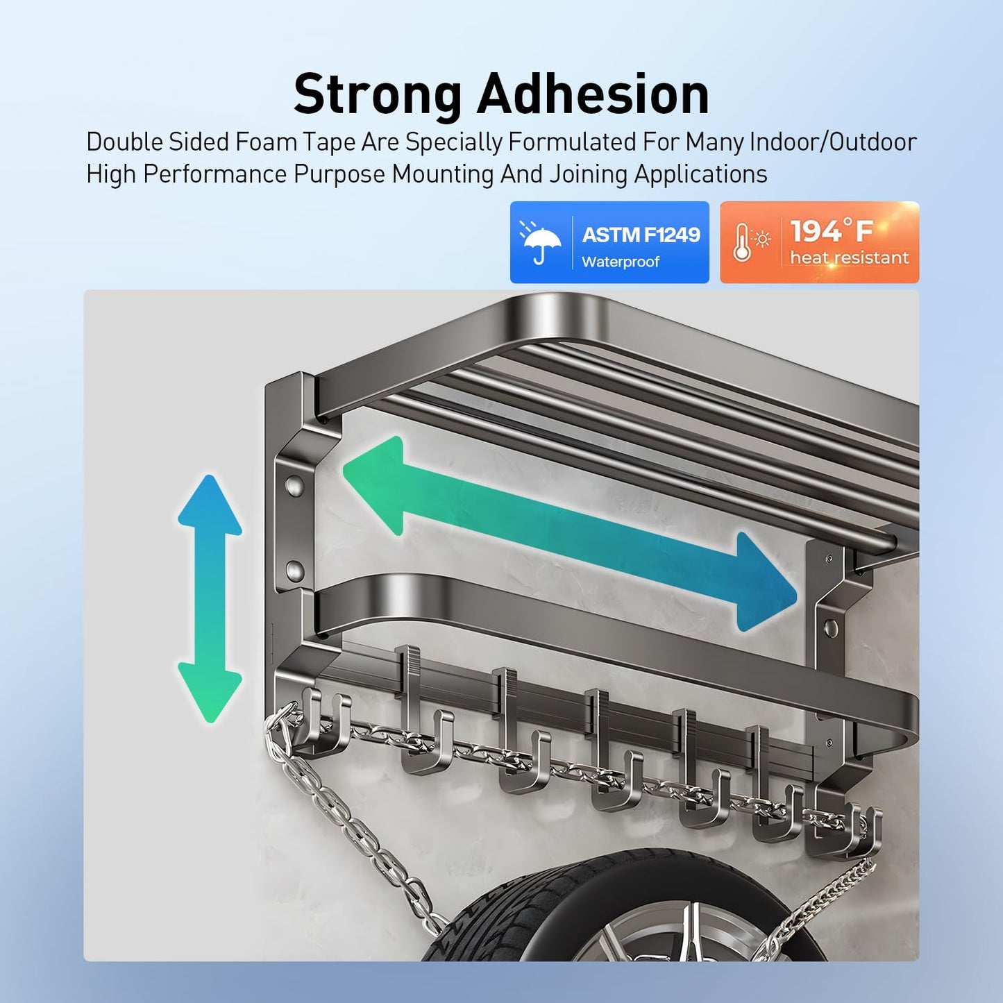 Double Sided Tape Foam Tape 1" x 18Ft Made of 3M High Shear Adhesive Mounting Tape with High Temperature Resistance for Interior Exterior Mounting Applications and Home Office Deco