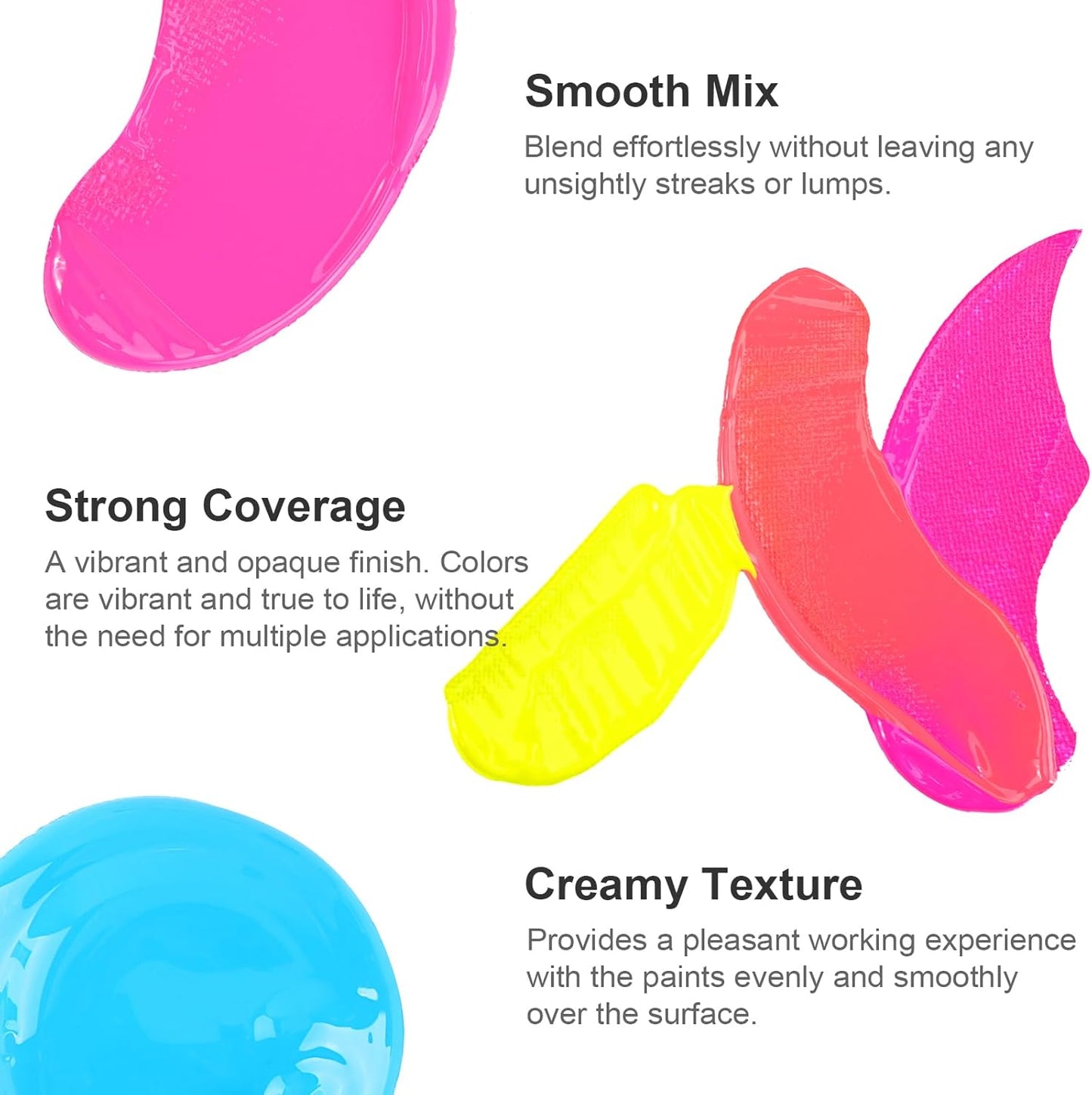 AUREUO Neon Acrylic Paint Set - 8 Fluorescent Colors 0.71 Fl Oz / 21ml Art Paint Tubes for Halloween Crafts Decor Rich Pigments Non-toxic Painting Supplies for Artists Hobby Painters Adults