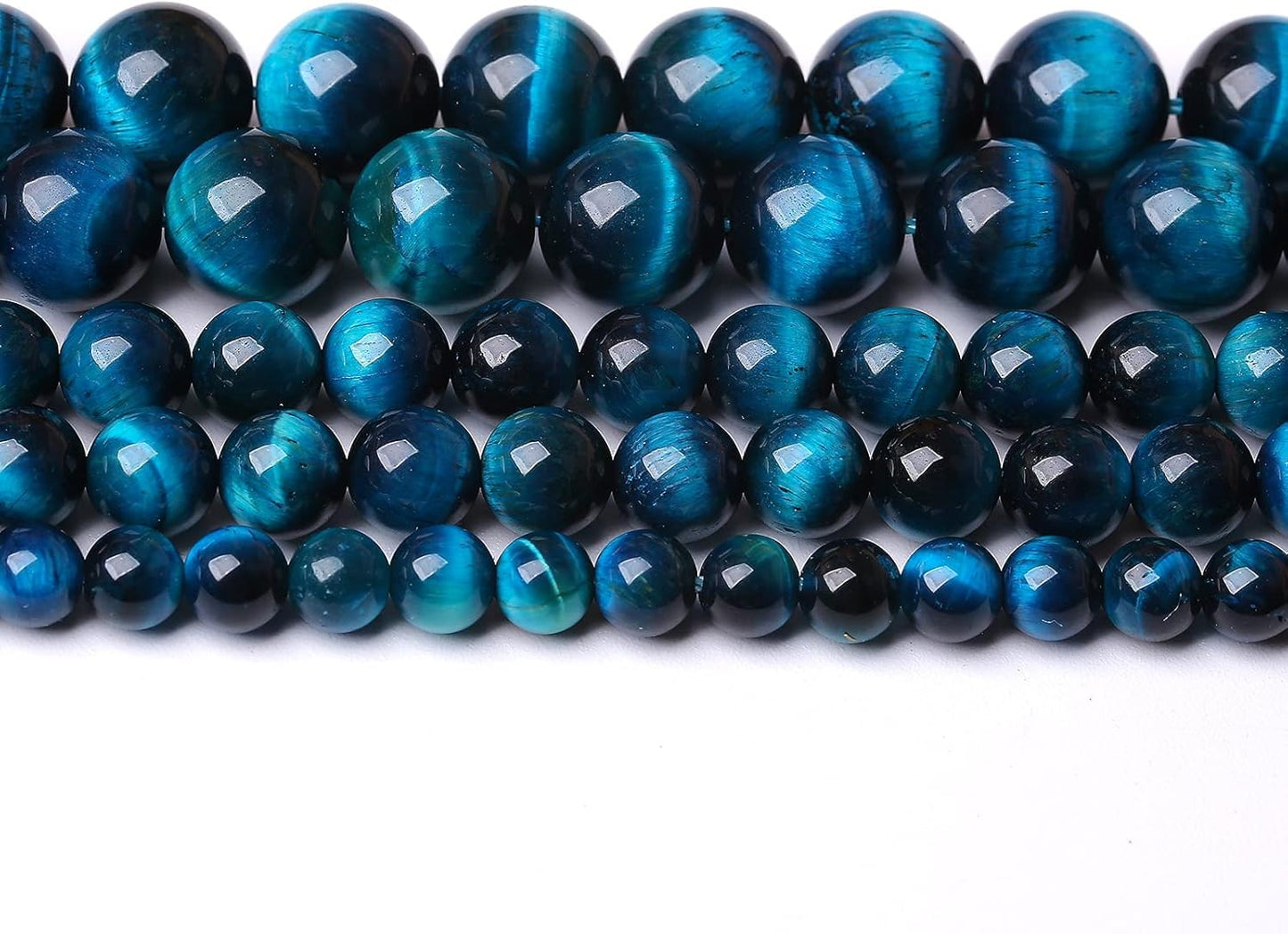 10mm 38pcs Blue Tiger Eye Gemstone Loose Beads Natural Round Stone Beads for Jewelry Making DIY Bracelet Necklace Earrings 1 Strand 15" (Blue Tiger Eye, 10mm)