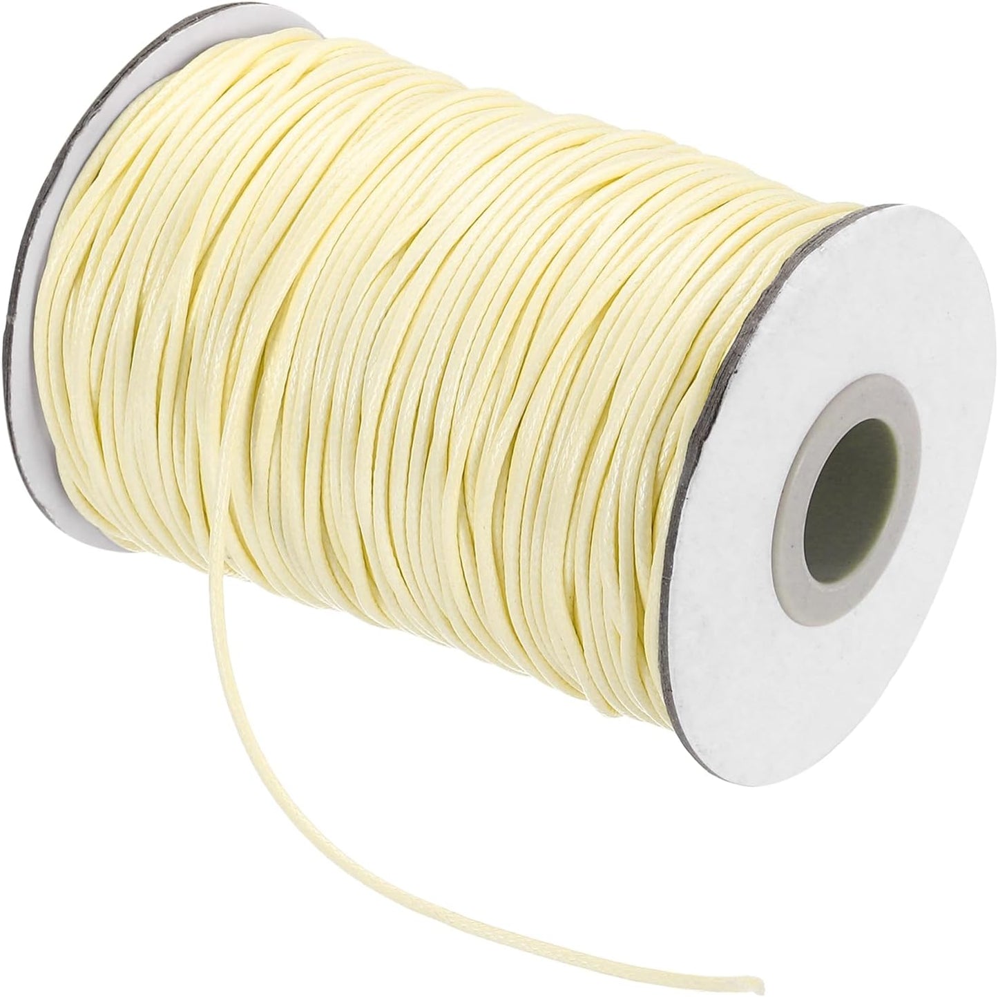 MECCANIXITY Waxed Cord 1.5mm Waxed Thread 87 Yard Wax String Leather Cord for Bracelet Making, Necklaces, Beading, Jewelry Making and DIY Crafts(Beige)