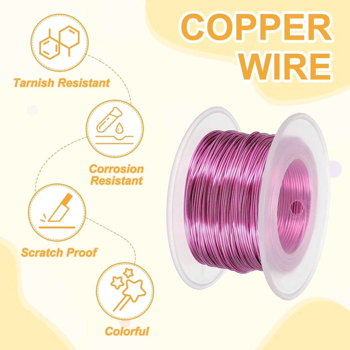 uxcell 20 Gauge / 0.8mm Anodized Aluminum Wire for Jewelry Craft Making, 102 Feet Bendable Flexible Wire for DIY Home Decor Gardening Sculpture, Dark Pink