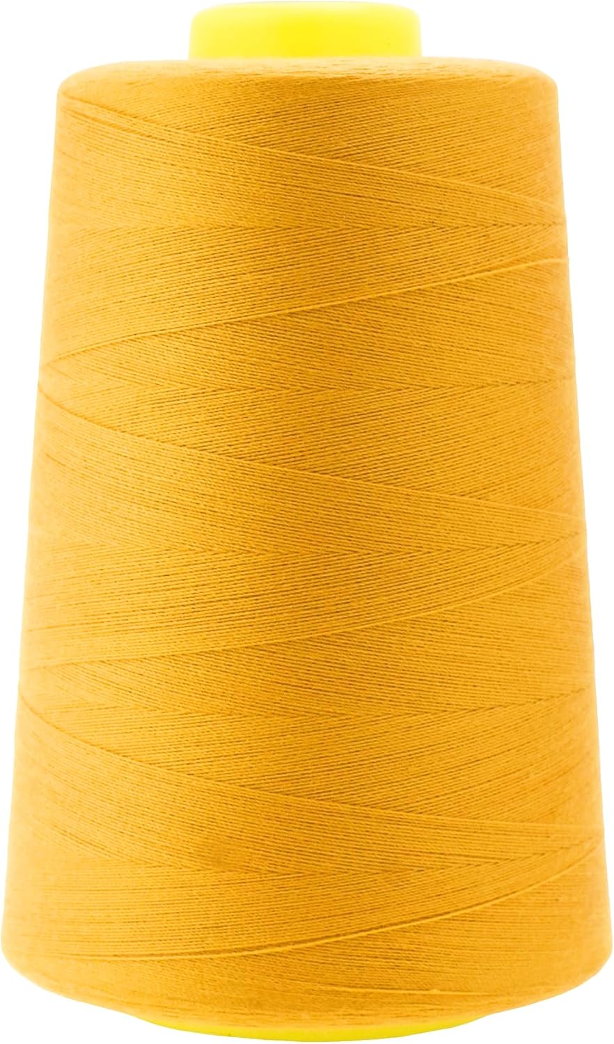 Mandala Crafts 4 Pack of Serger Threads Cones Spools - 40S/2 24000 Yards Polyester Mustard Yellow Threads for Sergers Machine and Overlock Quilting Sewing Machine