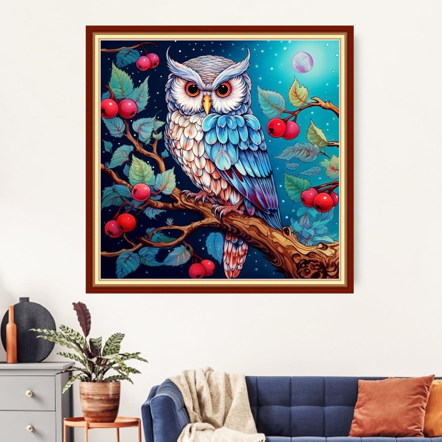 Artvxeay Cross Stitch Kits Stamped Full Range of Embroidery Kits for Beginners Adults 11CT Pattern Stitch Embroidery Kits Needlepoint Kits DIY - (Owl on Tree 18x18 inch)