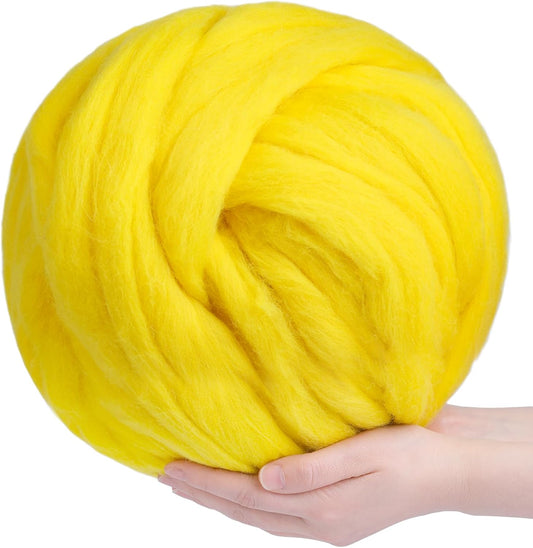 Wool Roving Bulk - 8.82oz Super Wool Chunky Yarn, Wool Roving Top for Needle Felting, Soft Felting Wool Supplies for Hand Spinning, Blending, Weaving and DIY Craft
