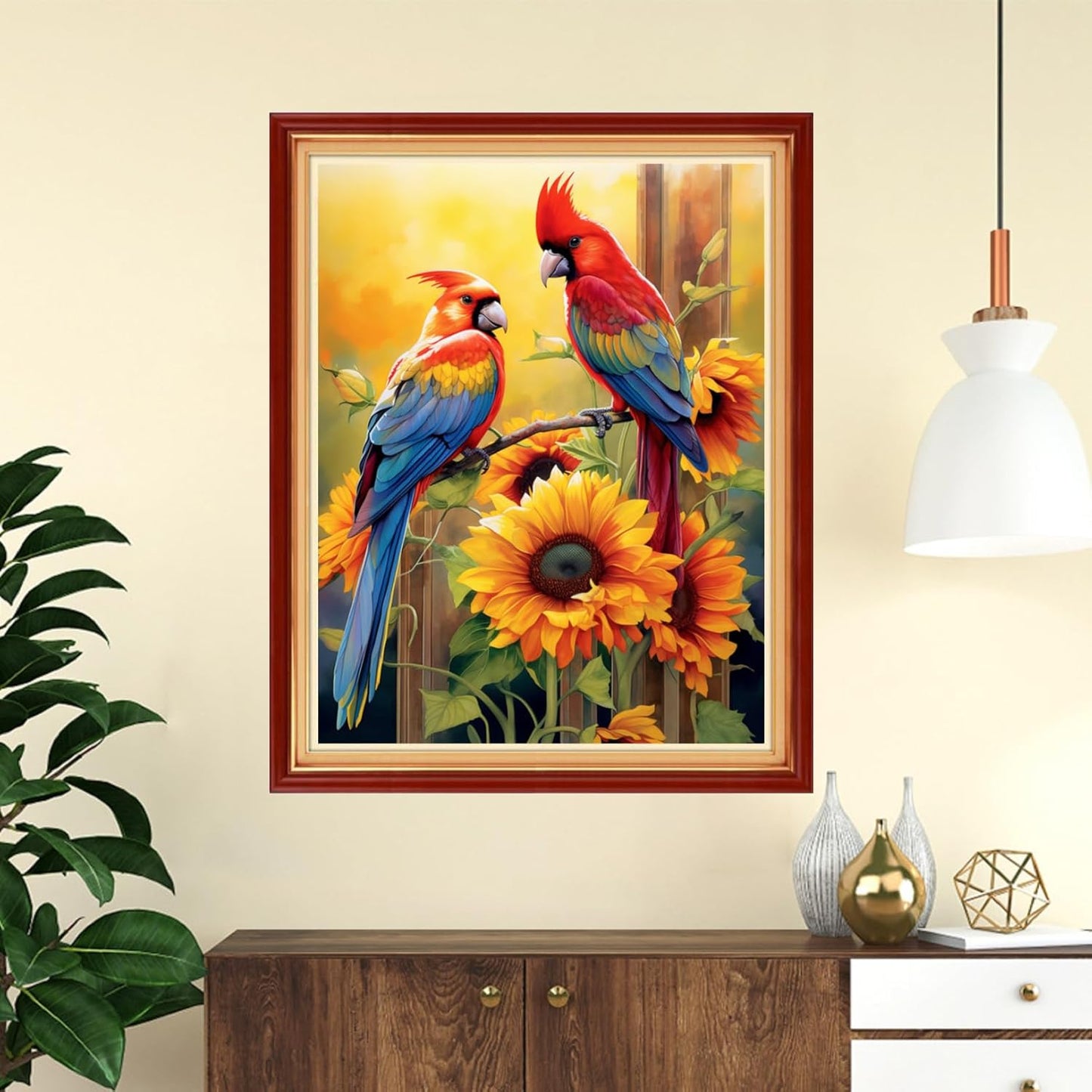 Funchey Stamped Cross Stitch Kits, DIY Cross Stitch Pattern for Adults Beginners Needlepoint Kits Embroidery Kit Arts and Crafts 11CT-Sunflower Bird 16x20 inch