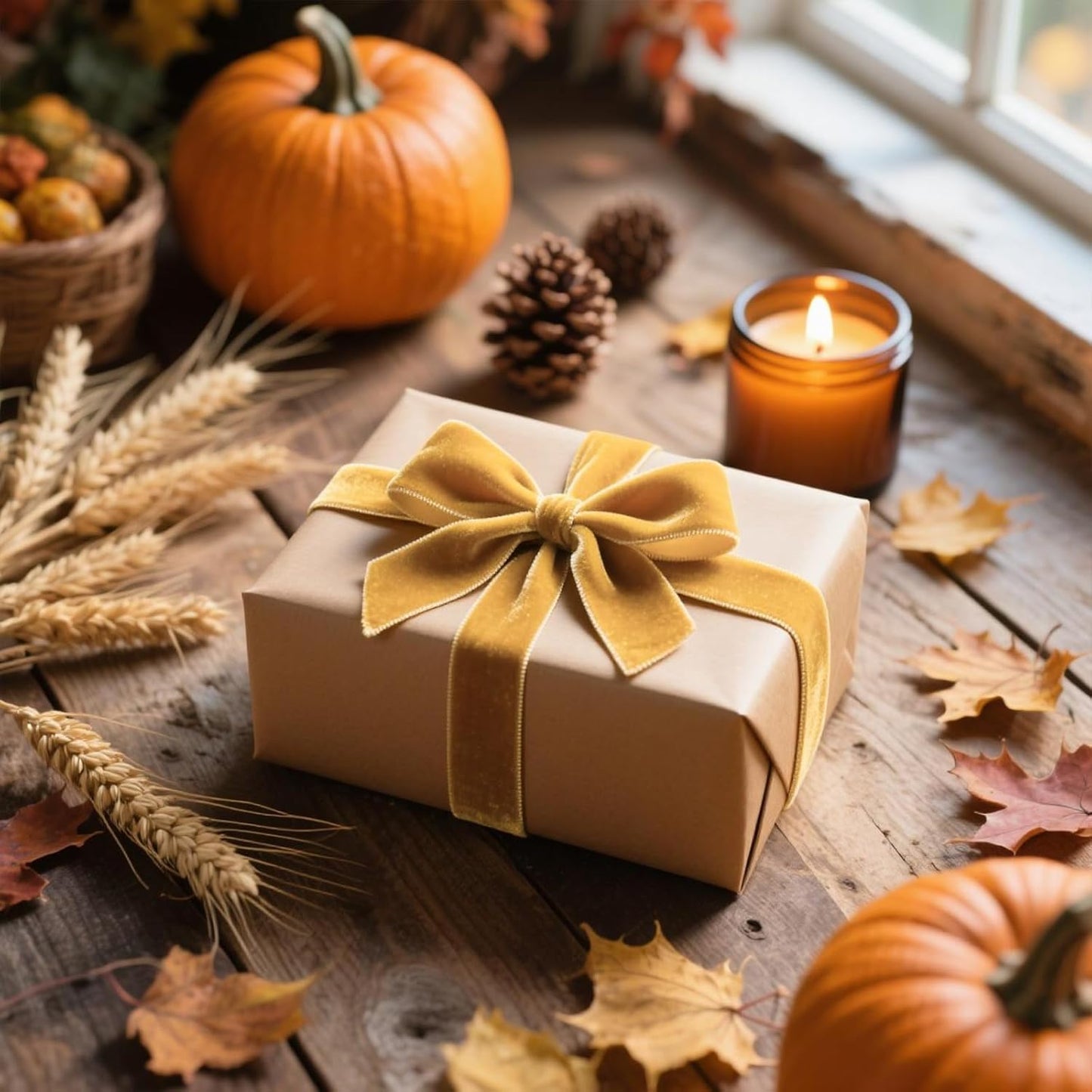 LaRibbons Thin Velvet Ribbon 3/8 Inch x 25 Yards, Khaki Velvet Ribbon for Christmas Tree, Gift Wrapping, Wreath Bow, Outdoor Decoration