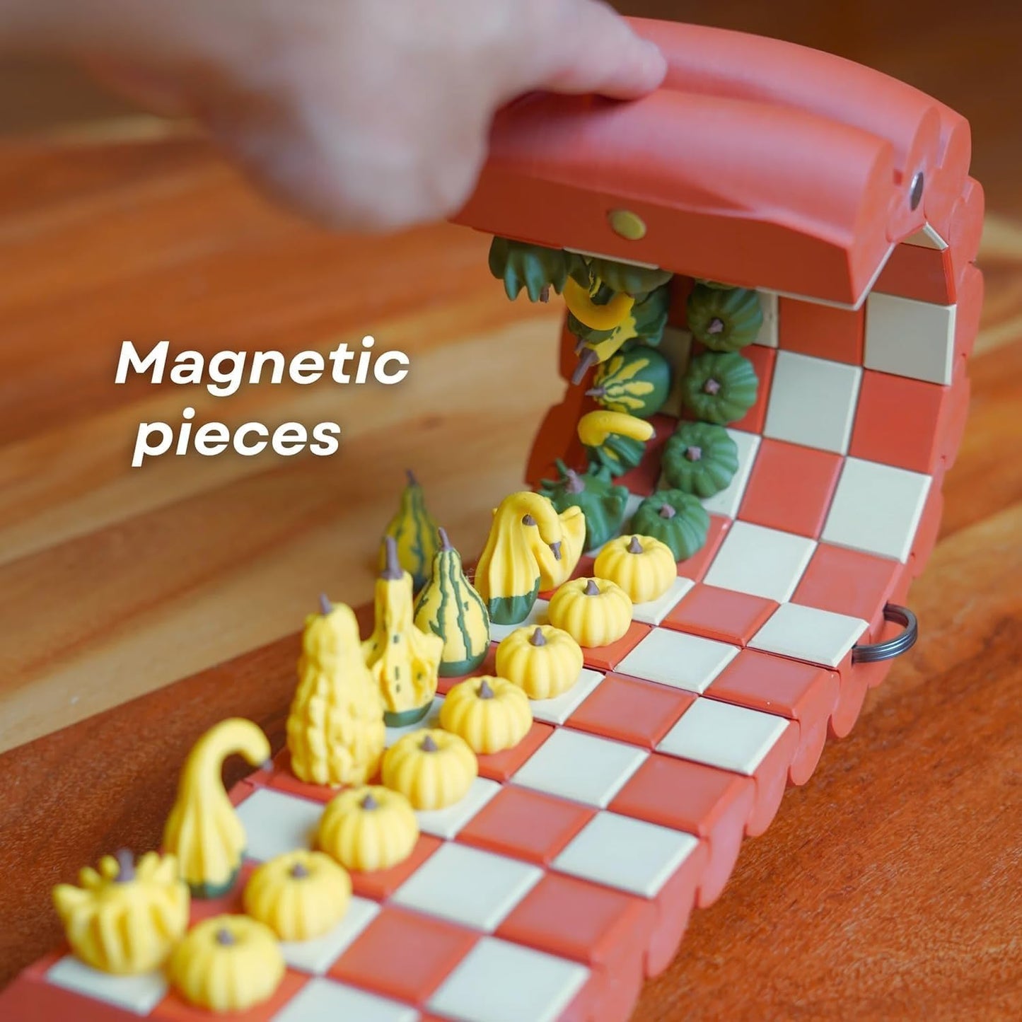 Pumpkin Game Set: Magnetic Chess Checkers, Dice Tower, Cribbage, Card Holder, Forgecore Gourd Games, Gourd Gambit Pumpkin Chess Expansion Pack, 3D Printing Portable Adult Pumpkins Board Game Set(2#2)