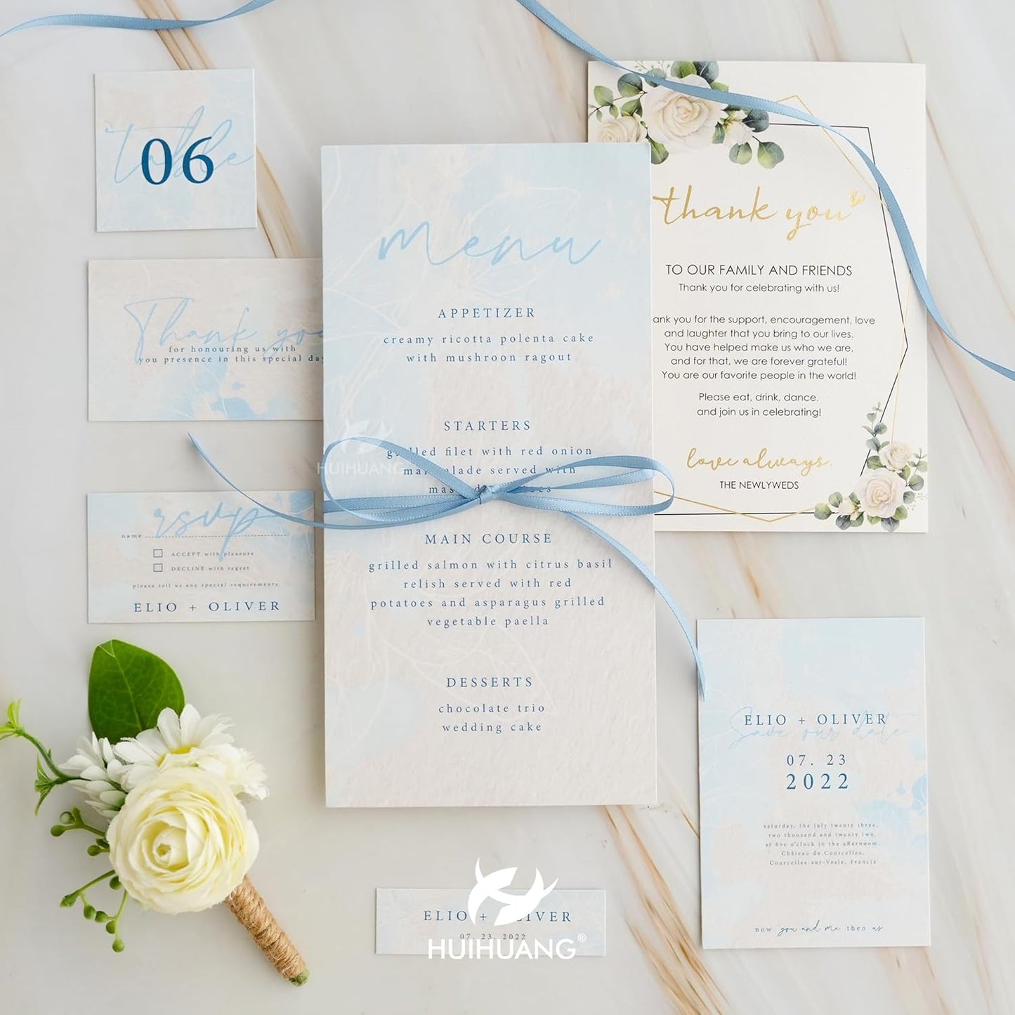 HUIHUANG Solid Color Satin Ribbon 1/8 inch x 100 Yards Roll Ribbon Double Faced for Crafts Gift Wrapping DIY Bows Invitation Card (Dusty Blue)