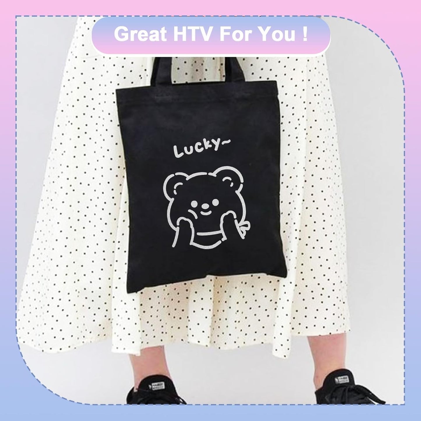 Glitter HTV Heat Transfer Vinyl Rolls- 12" x 10ft. Glitter Iron on Vinyl for DIY T-Shirts, Glitter for All Cutters, Heat Transfer Vinyl (White)