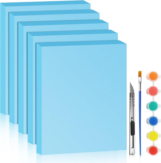 LuckyFoam Blue 5 Pack 15x12x1.5 inch Foam Sheets 1.5 Inch Thick Polystyrene Rectangles XPS Foam Board Craft for Insulating DIY Modeling Art Supplies