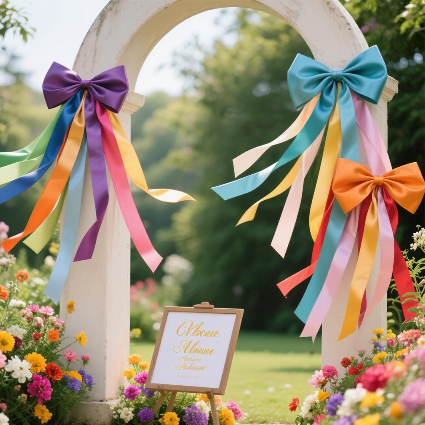 3/8 Double-Faced Satin Ribbon 50 Yards Set,“Morning Meadow”–10 Nature Colored Ribbon Bulk for Gift Wrapping, Crafts, Flower Bouquet, Easter, Wedding, Party Decor, Teacher Kids, Hair & Bows