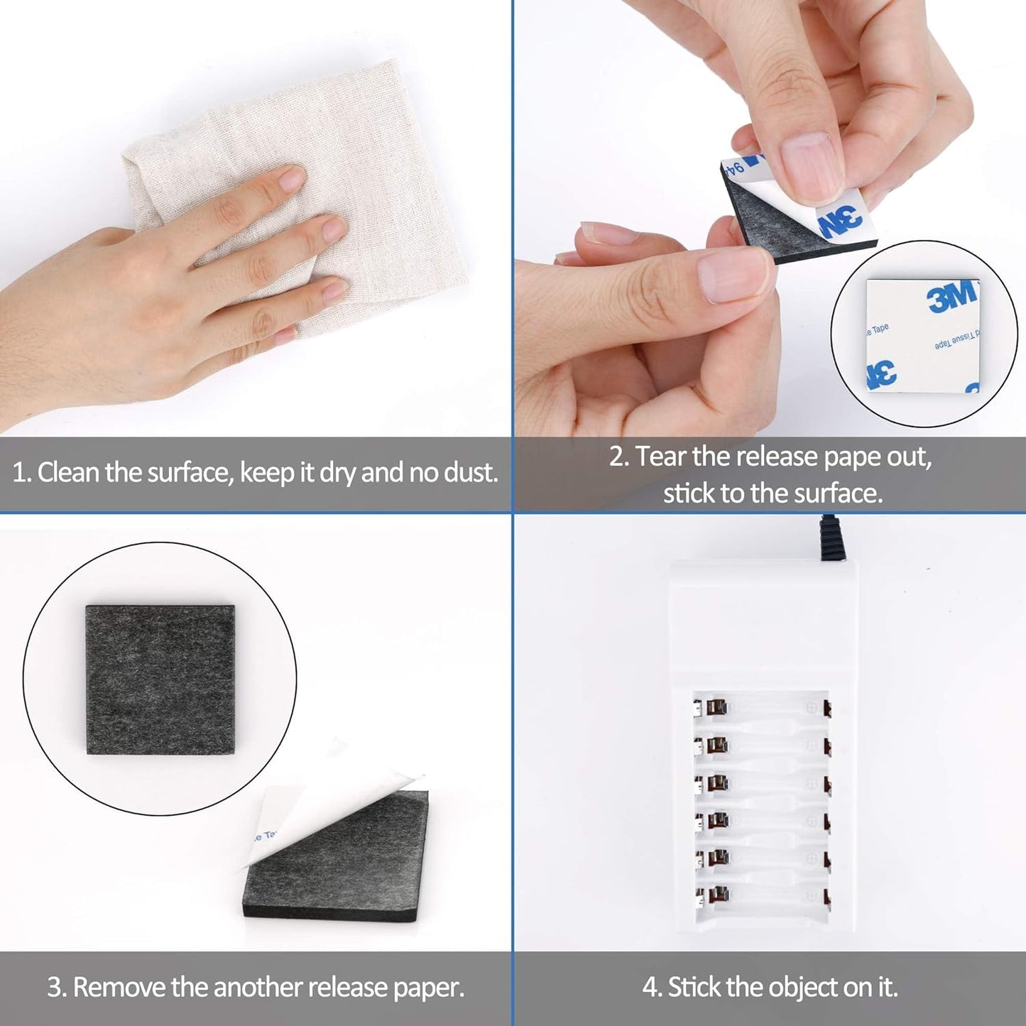 UPINS 120 Pack Double Sided Foam Tape Square Self-Adhesive Foam Tape Black Strong Tape Pads for DIY Art Crafts Supplies