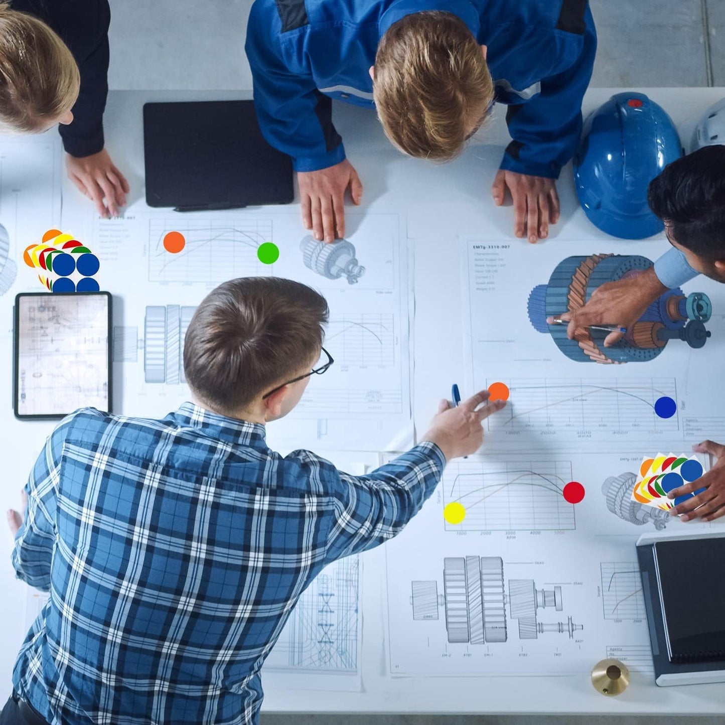 ChromaLabel 1 Inch Round Label Removable Color Code Dot Stickers, 1000 Labels per Dispenser Box, Teal