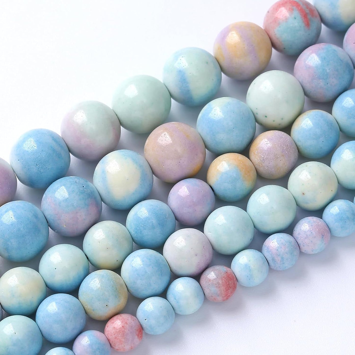 12mm 32pcs Natural Alxa Rainbow Stone Beads for Jewelry Making Energy Healing Power Stone Beads DIY Bracelet Necklace Accessories 15"
