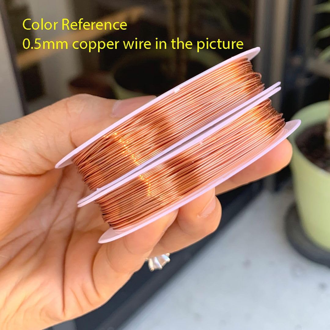 Adabele 65 Feet Premium Tarnish Resistant Round Bare Raw Jewelry Copper Wire Beading Wire Spool Bulk (0.8mm/20 Gauge) for DIY Craft Jewelry Making BF287-8