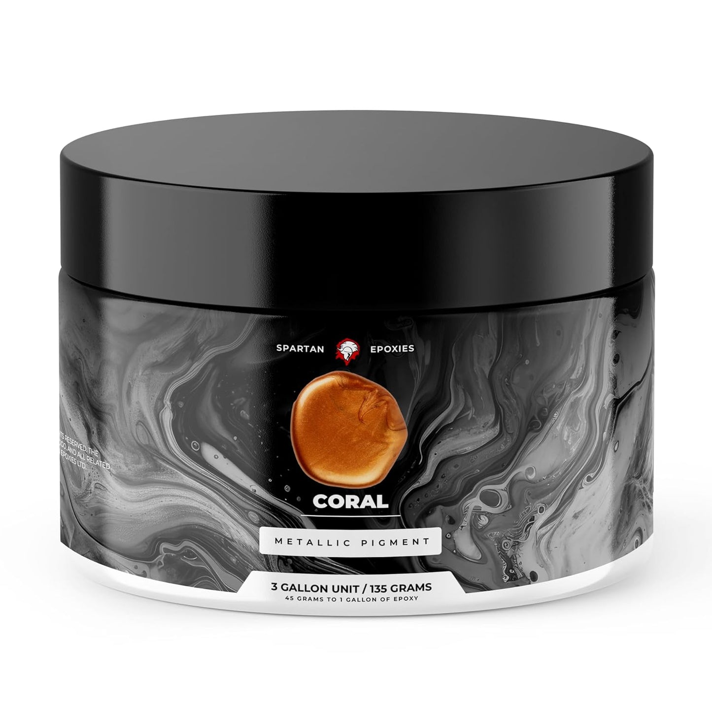 Spartan Epoxies Metallic Pigment Powder for Epoxy - 30 Unique Colors, 4oz for 1 Gallon and 12oz for 3 Gallons of Clear Epoxy, Made in The USA (Coral, 12oz (135 Grams))