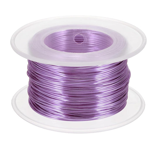 uxcell 20 Gauge / 0.8mm Anodized Aluminum Wire for Jewelry Craft Making, 102 Feet Bendable Flexible Wire for DIY Home Decor Gardening Sculpture, Light Purple