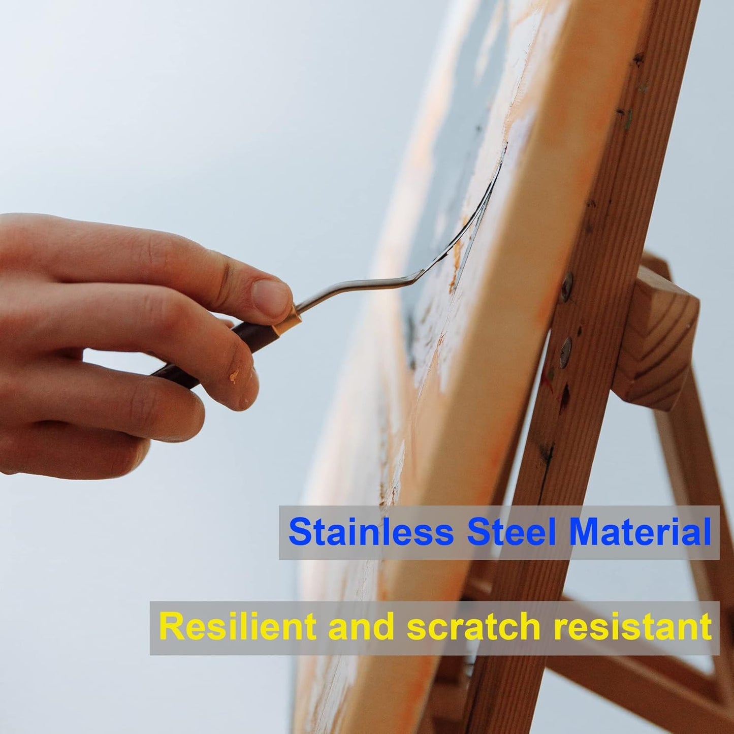 Palette knifes Painting Knife Set for Oil, Acrylic Paint,Cake Decorating,Stainless Steel Pallet Knife Paint Knife Art Spatula for Various Types of Painting,ColorMixing,Smearing (10)