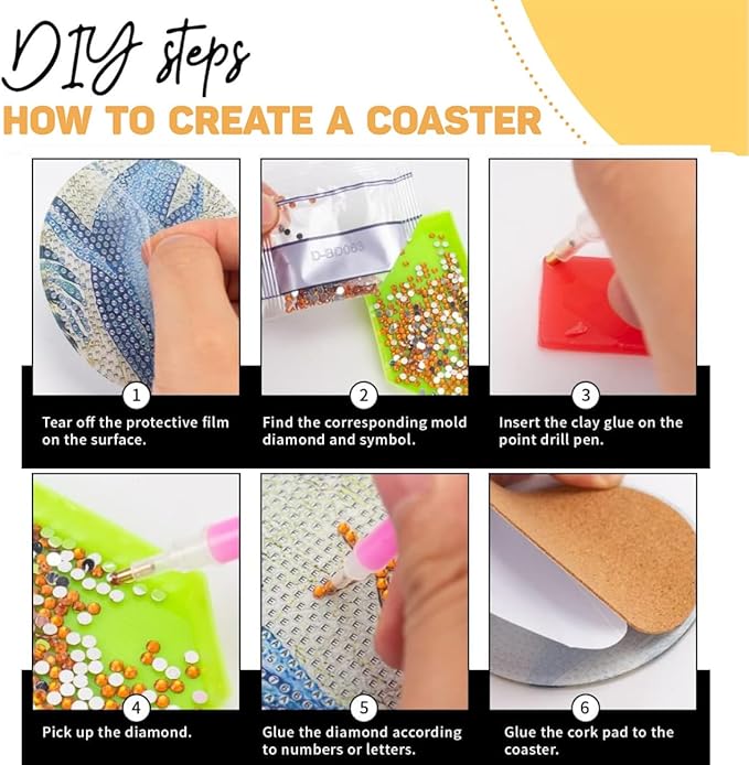 8 Pcs Humming Bird Diamond Painting Kits | Diamond Painting Kits with Holder | Diamond Art Coasters for Beginners Adults - Perfect Art Craft Supplies Gift!… (Humming Bird)