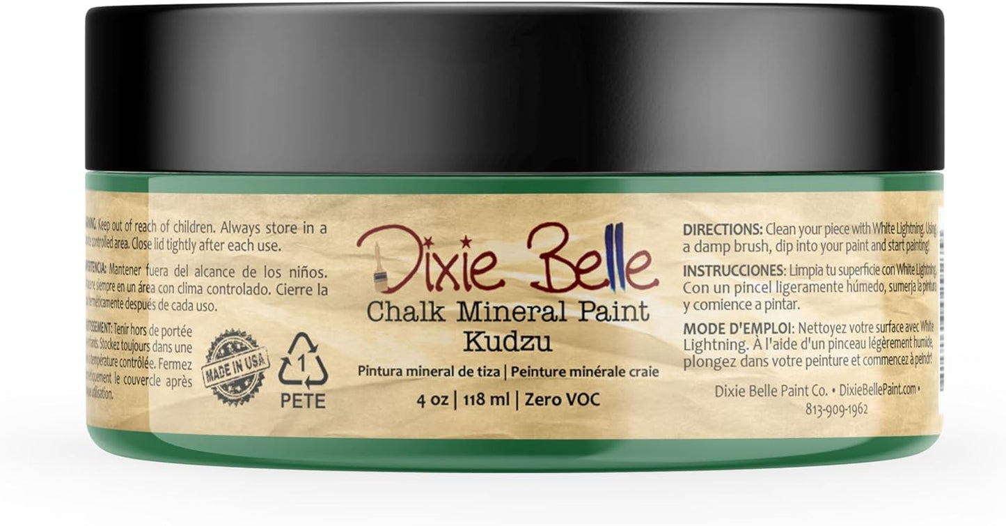 Dixie Belle Paint Company Chalk Finish Furniture Paint - Kudzu (4oz) - Matte Natural Green Chic Chalk Mineral DIY Furniture Paint