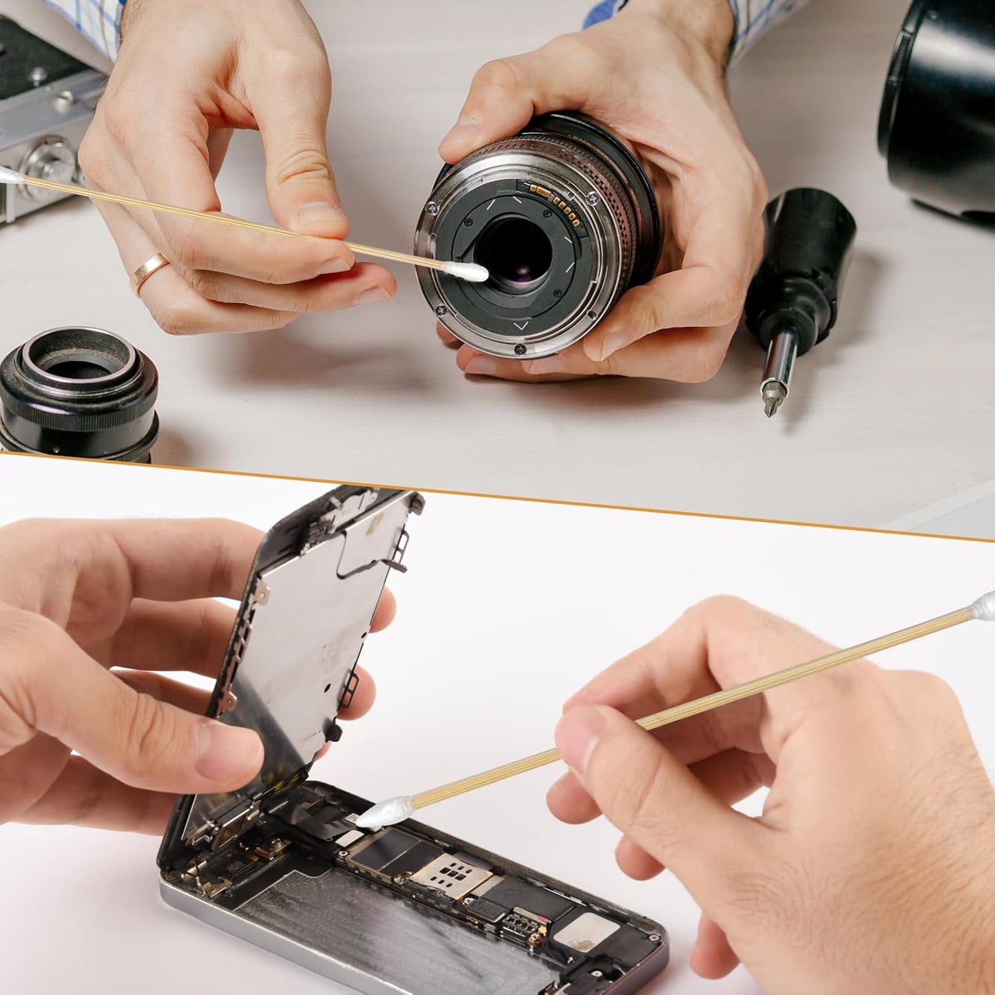 Eyxformula 200/400 Pcs Gun Cleaning Swabs with Double Pointed Tips, 6 Inch Sturdy Bamboo Sticks, Lint Free Long Cotton Swabs for Firearm Maintenance, Precision Cleaning Pistol, Rifle, Handgun, Shotgun